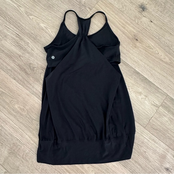 Lululemon Women's Black “No Limits” Built-In Sports Bra Open-Sides Tank Top - Picture 5 of 6
